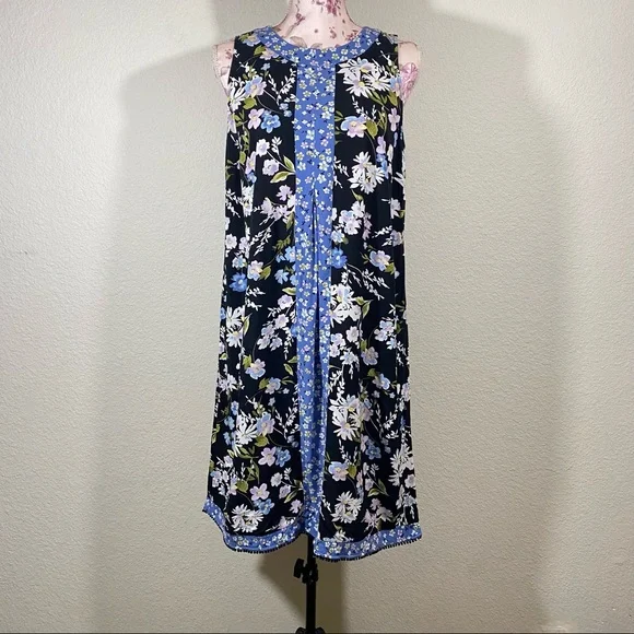 midi jjill dresses PRINTED LINEN MIDI DRESS